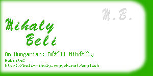 mihaly beli business card